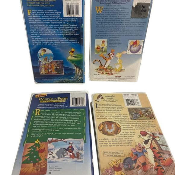 Vintage Disney Winnie the Pooh Kids VHS 90’s Set of 4 - Picture 2 of 9